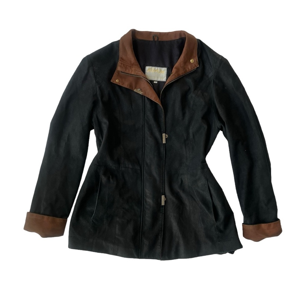 Stunning Structural Adam Leather Jacket Made in Italy Size 44